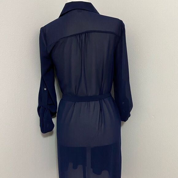 Forever 21 Navy Sheer Work Dress - Picture 2 of 2